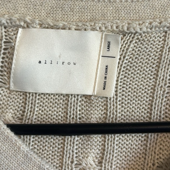 All:row Women's Cream Cable Knit Sofia cardigan Sweater cute cozy size large - Picture 5 of 9